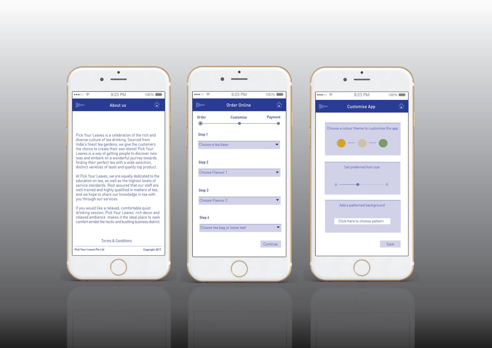 Second mobile app screen mockup with a simple navigation structure