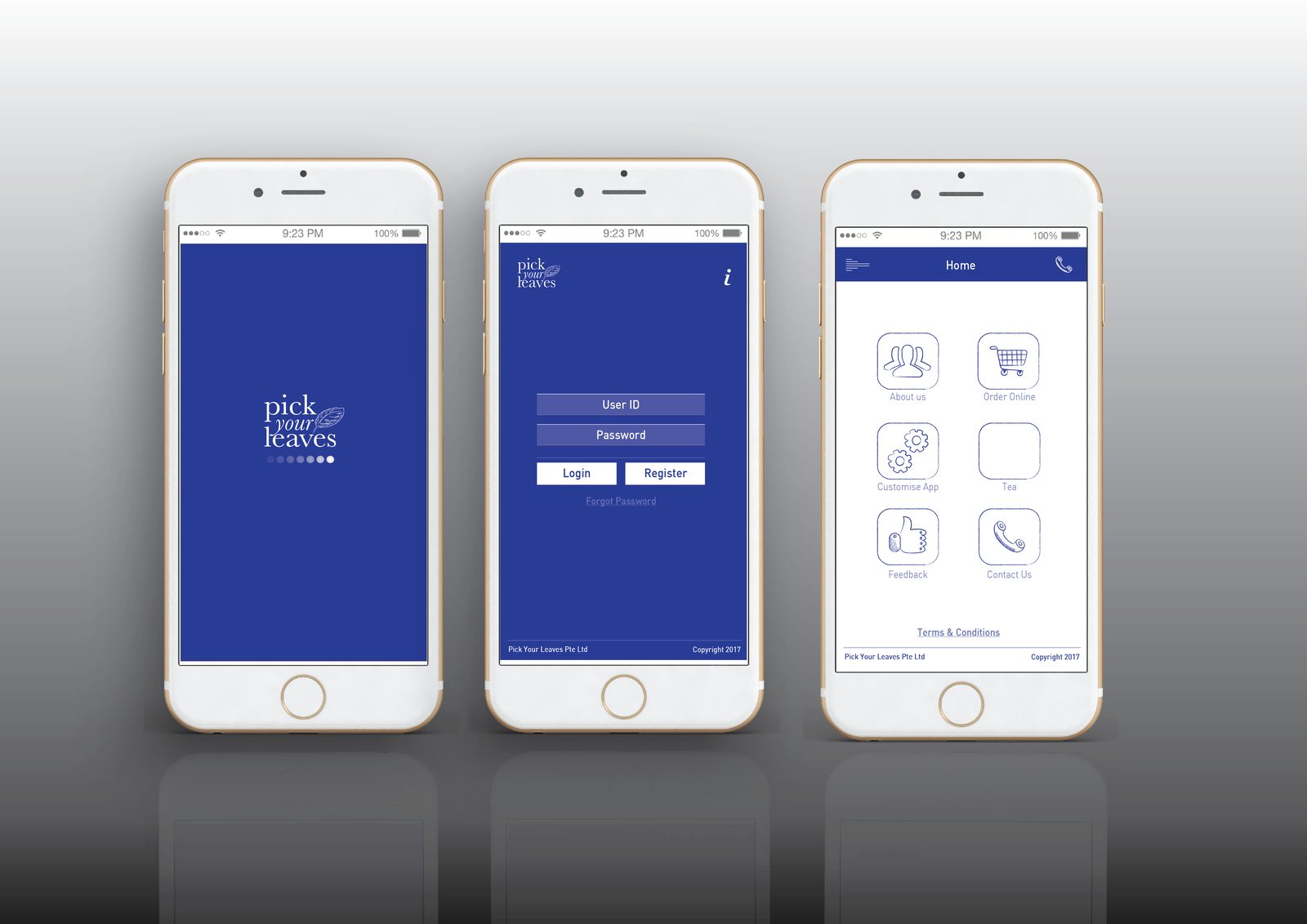 Mobile app interface mockup showing a clean, type-led screen layout